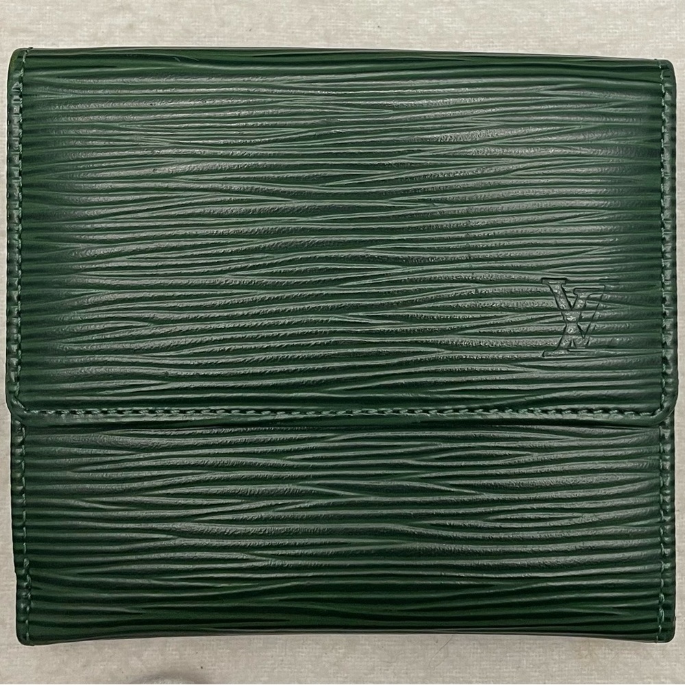 Louis Vuitton Authentic Vintage Forest Green Bifold Compact Wallet